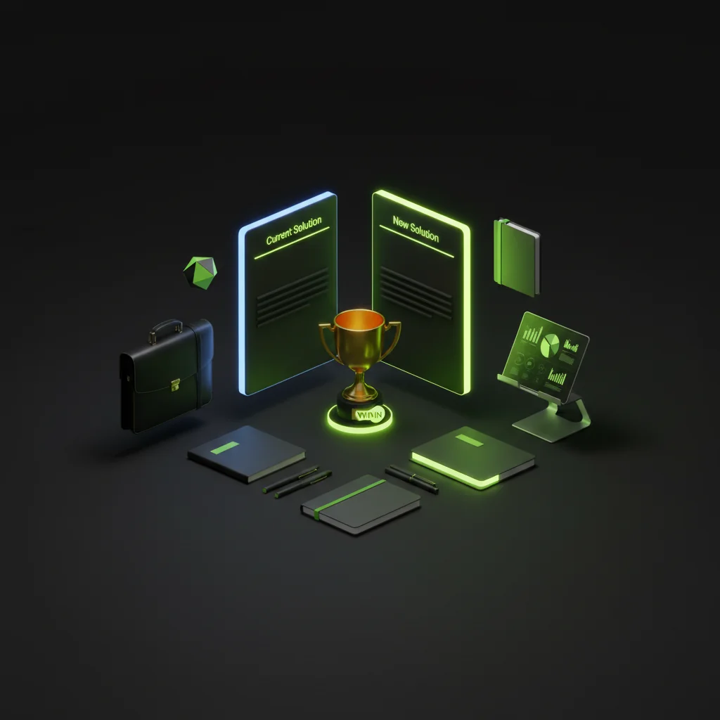 ContractRank illustration: best B2B SEO agency comparison chart and trophy in electric lime and dark editorial style